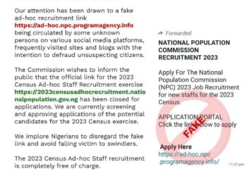 Beware of Fake Census Ad-hoc Recruitment Link: Important Notice from the Commission
